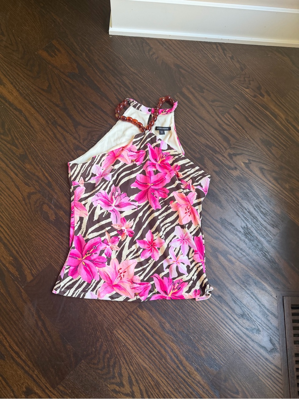 Boston Proper So Chic Printed Sleeveless Knit Top